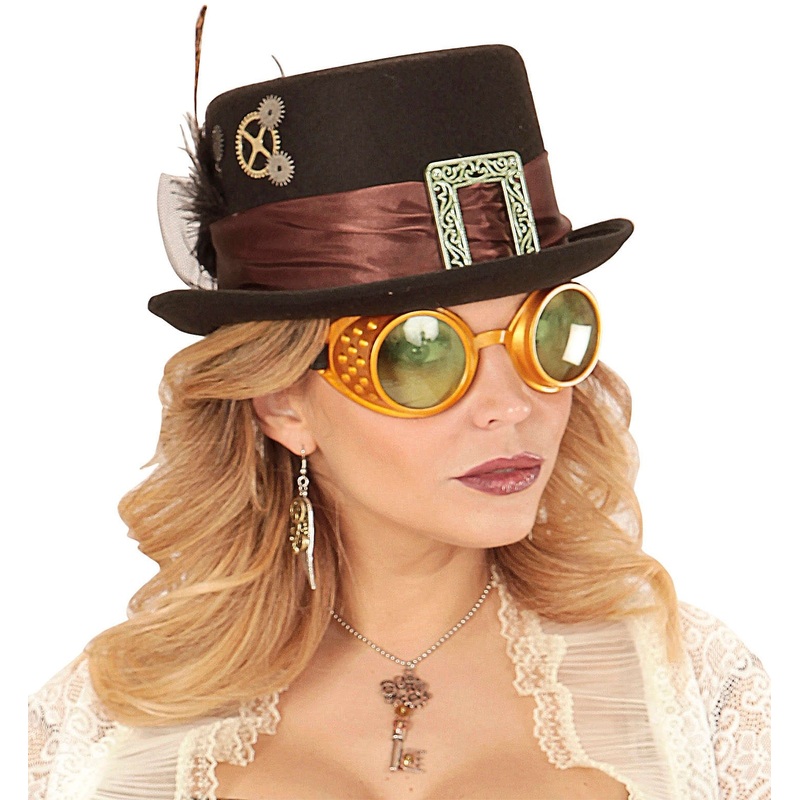 Golden Eye Steampunk Aviator Goggles