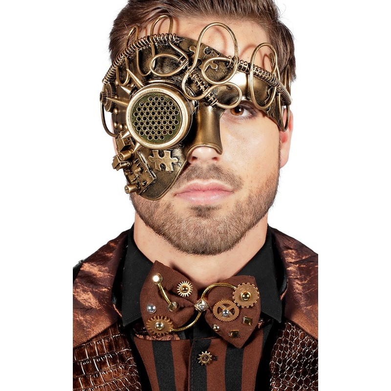 Golden Future Steampunk half mask