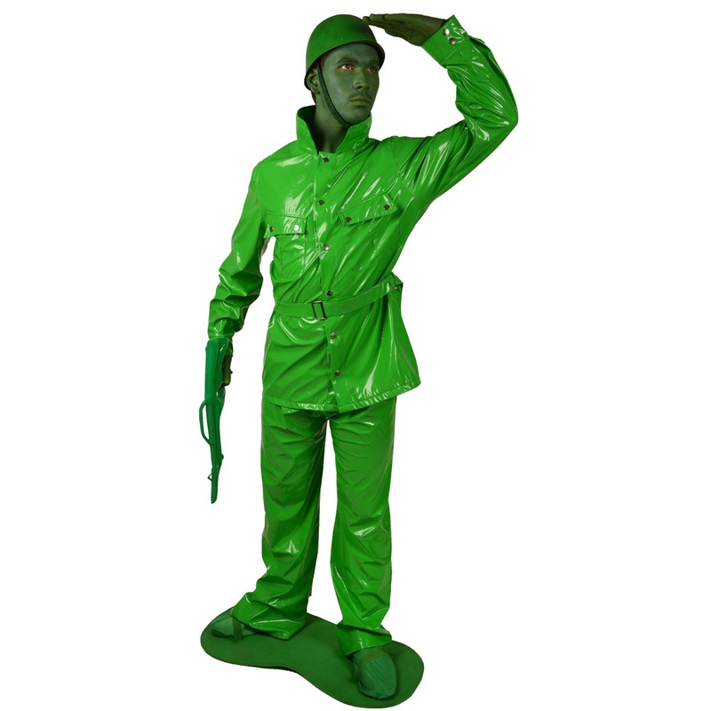 Green toy soldier men's costume M