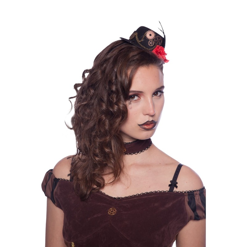 Mini hat steampunk with feather