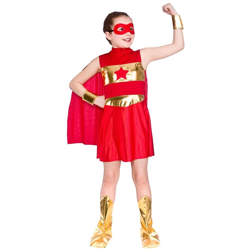 Red superhero costume for children S