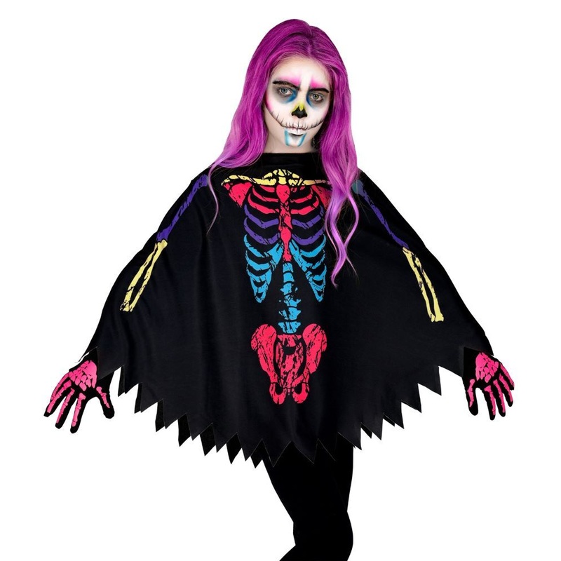 Skeleton poncho Coletta for girls