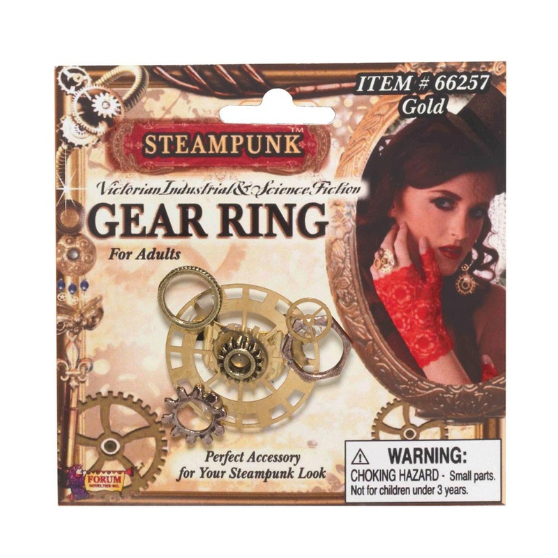Steampunk ring metal cogwheels