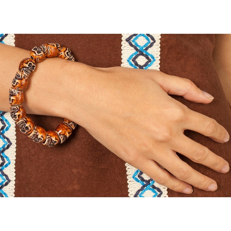 Stylish Indian bracelet with skulls