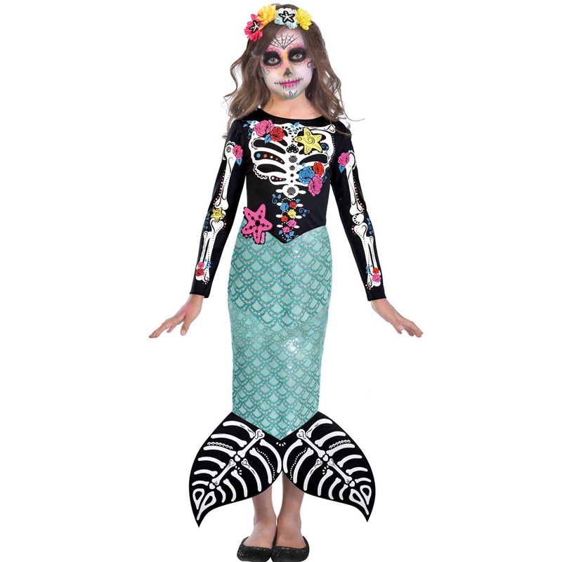 Sugar Skull Mermaid Girls Costume