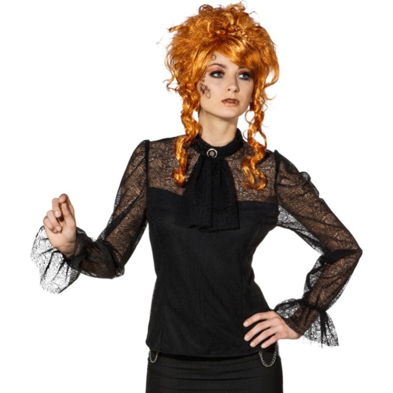 Victorian lace blouse black 34-36