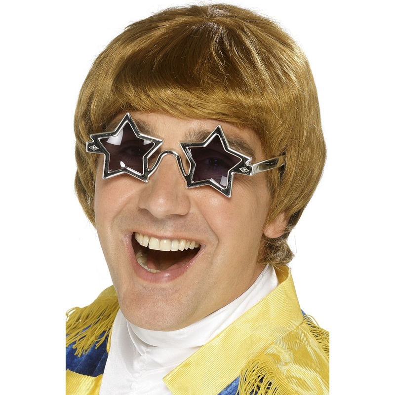 2-piece discostar set with wig & glasses