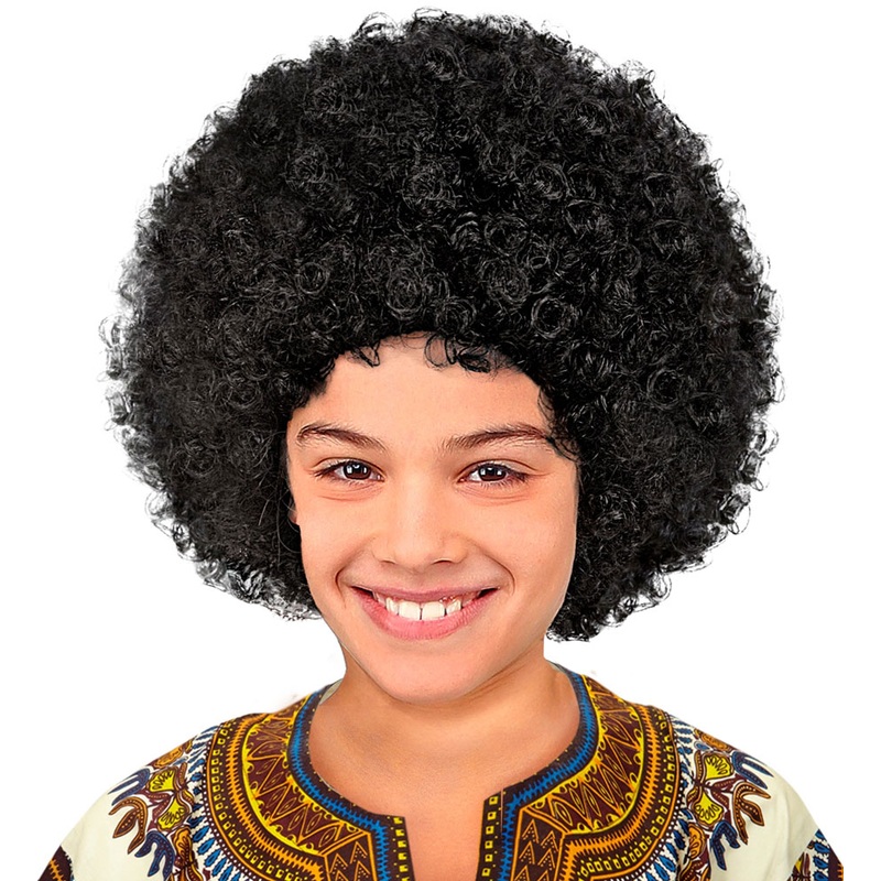 Afro child wig in black