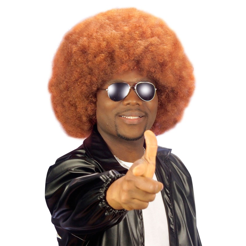 Afro wig brown unisex 70s style
