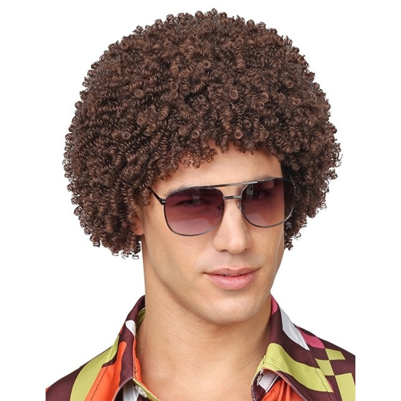 Brown Afro wig Robby