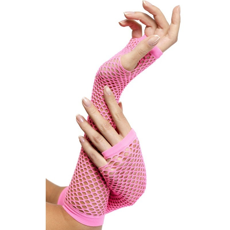 Classic pink fishnet gloves