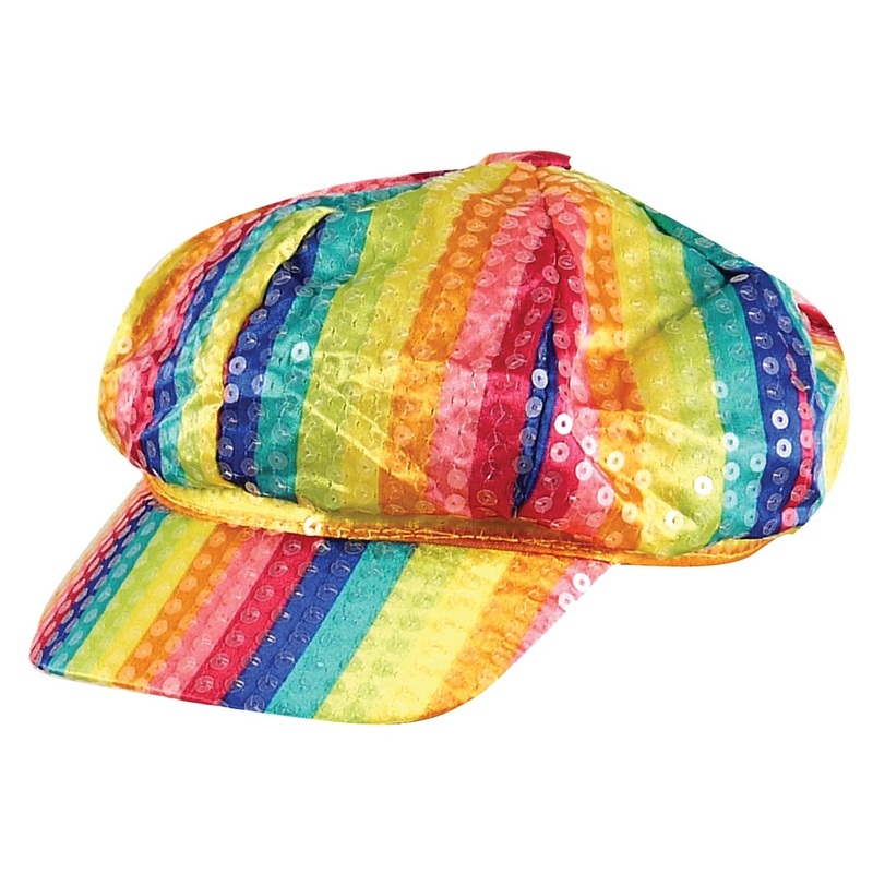 Colorful striped sequin hat