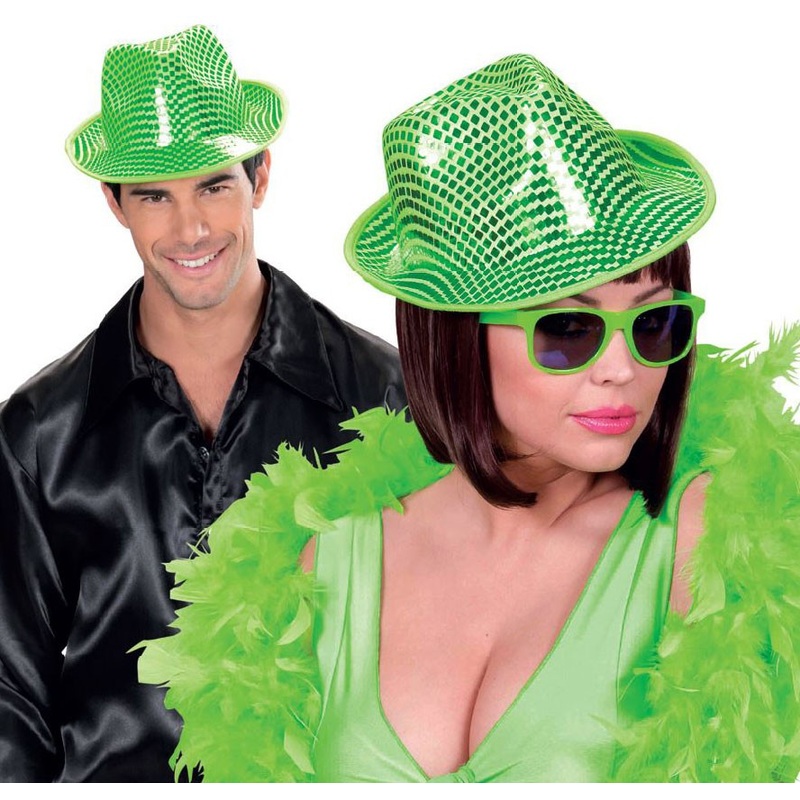 Green Party Fedora Sequin Hat