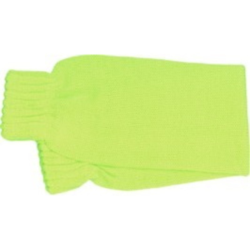 Neon green knitted leg warmers