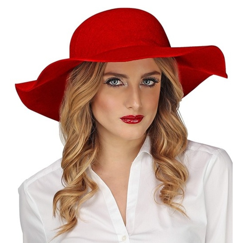 Red slouch hat Genevieve
