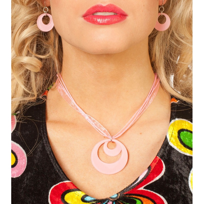 Retro jewelry set 2 pieces pink