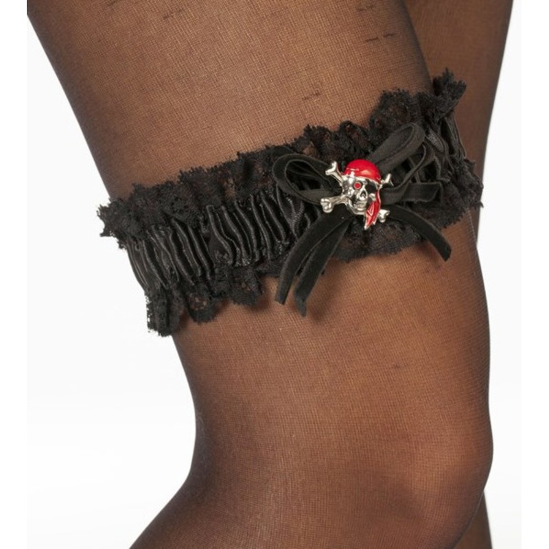 Sexy pirate bride garter with skull