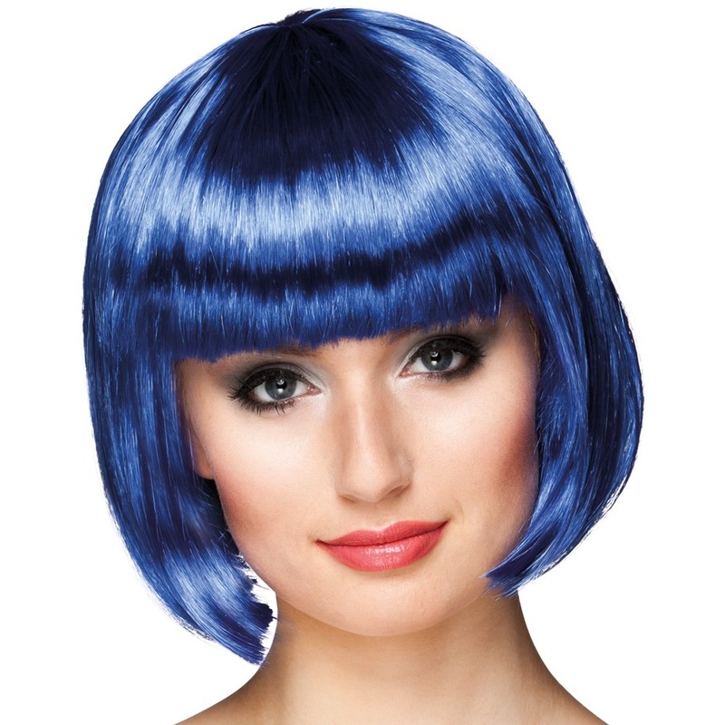 Shiny Party Bob Wig Blue