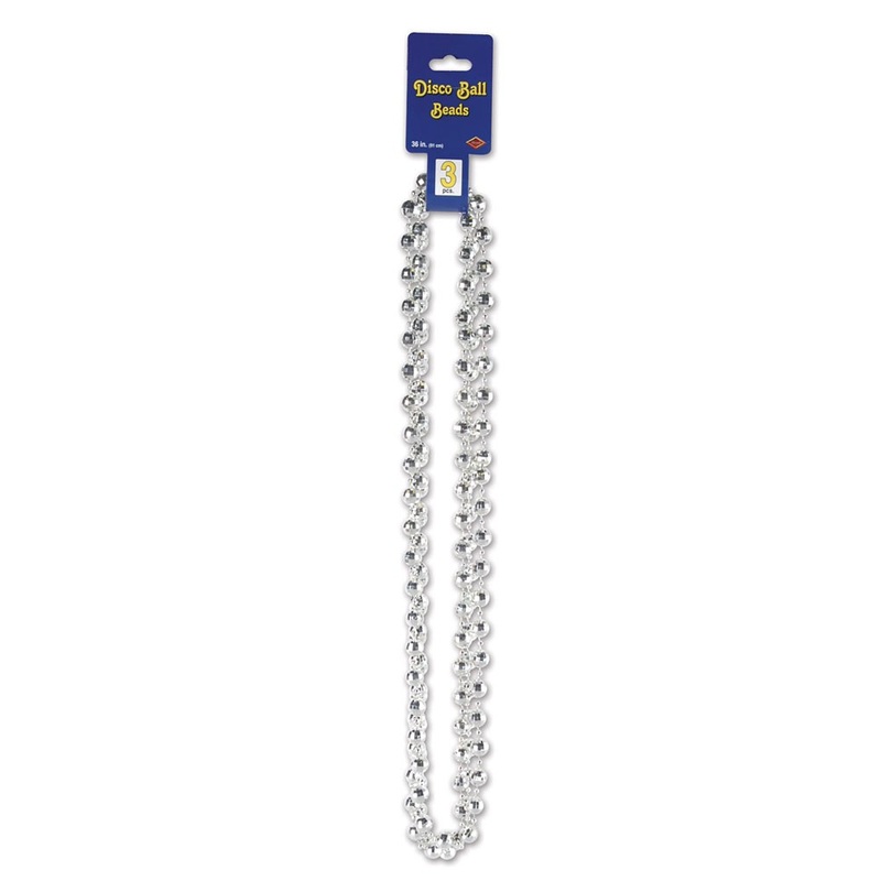 White disco ball chain set of 3