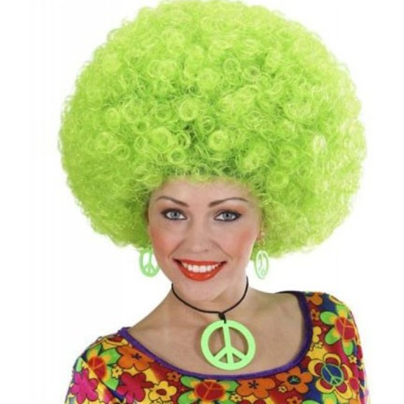 Wuschelkopf hippie wig neon green