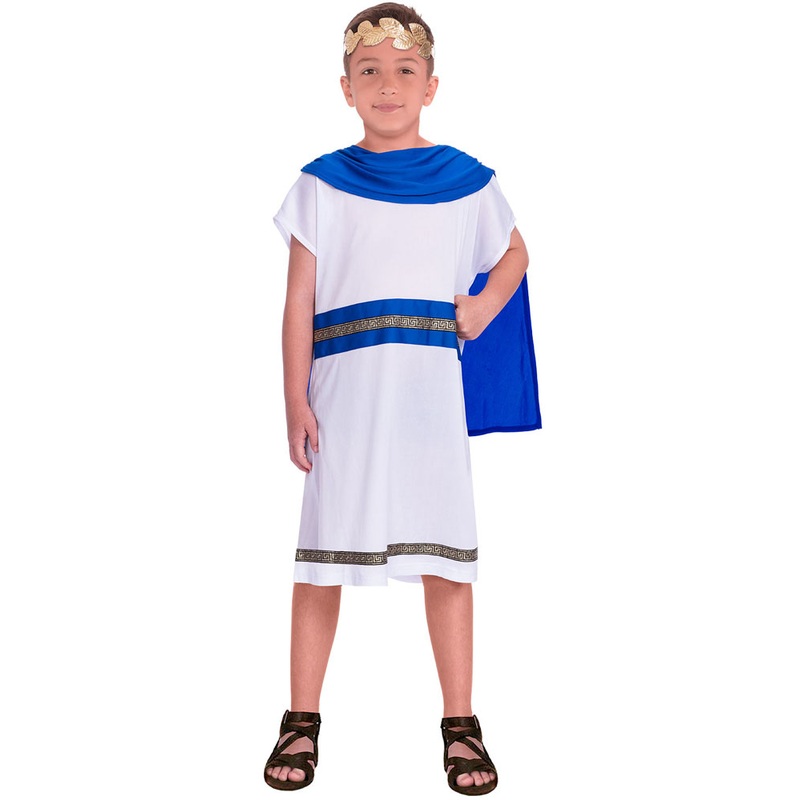 Ancient Roman king boy costume blue