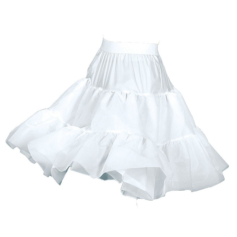 Knee-length petticoat in white 2-ply 36-38