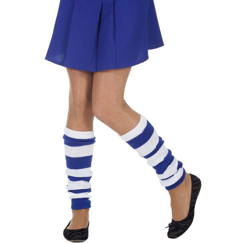 Leg warmers blue and white