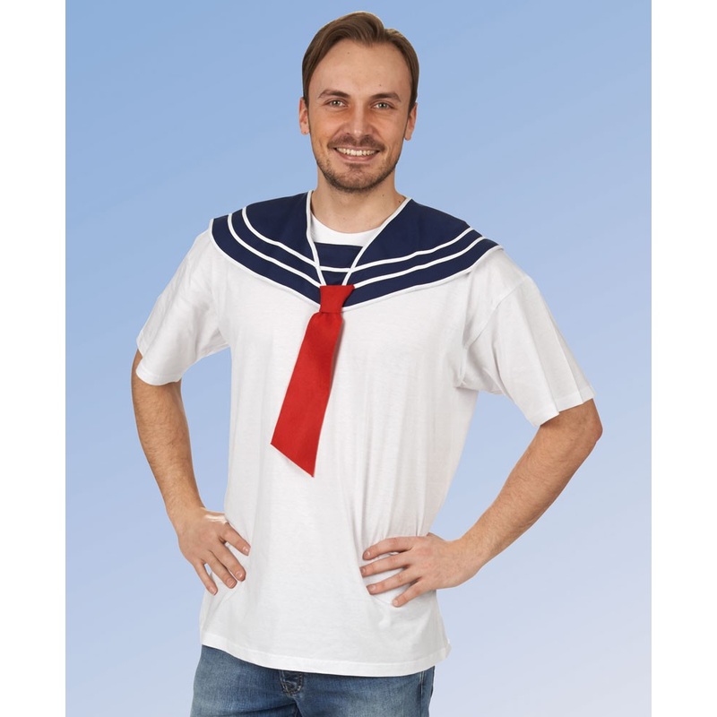 Navy sailor shirt with collar S-M