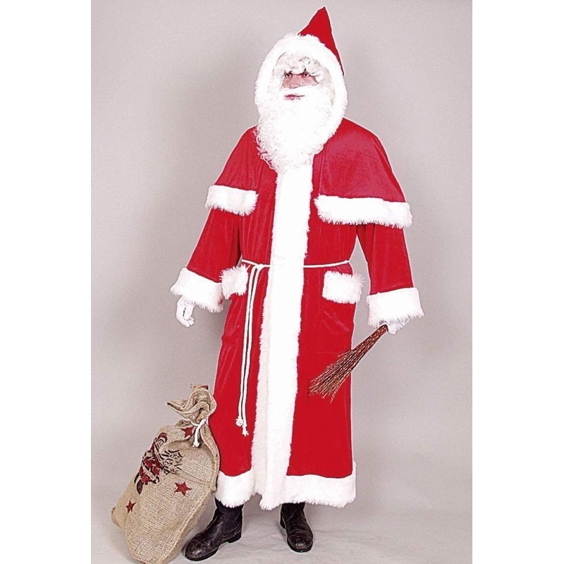 Red Santa Claus Coat With Pelerine Deluxe