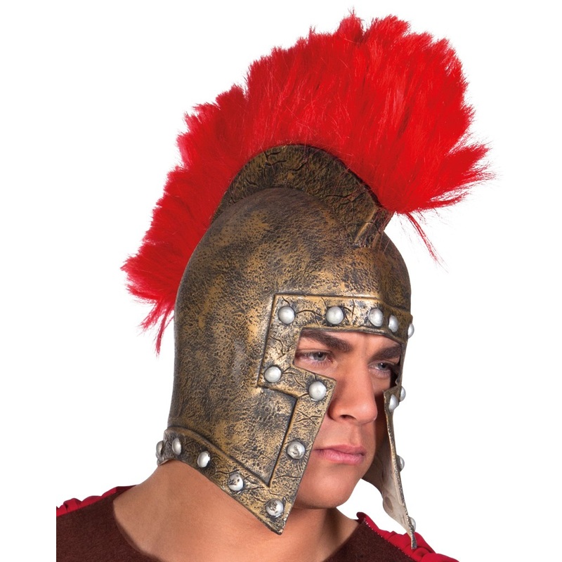 Roman centurion combat helmet with feathers