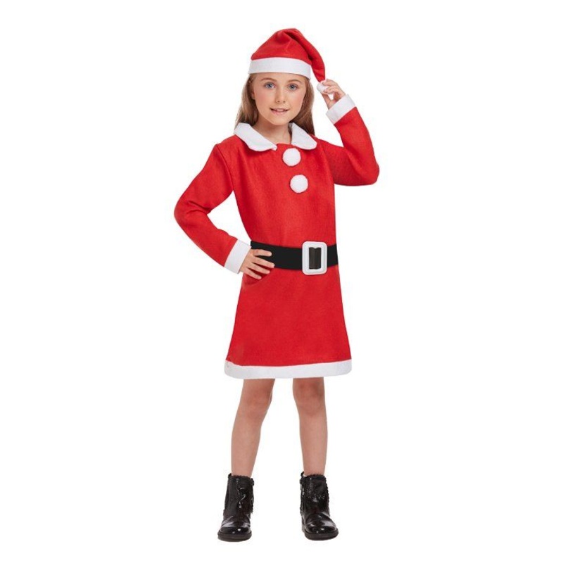 Santa girl dress kids costume