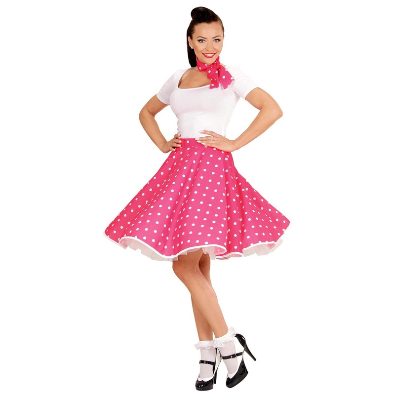 50s polka dots skirt with scarf