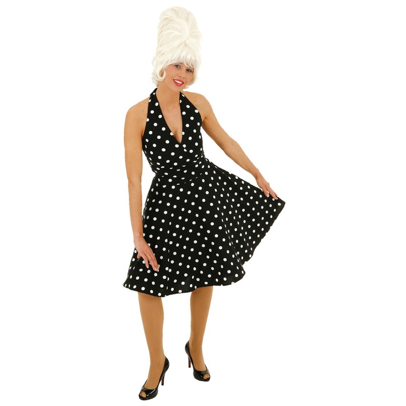 70s rock and roll dress dotted 36
