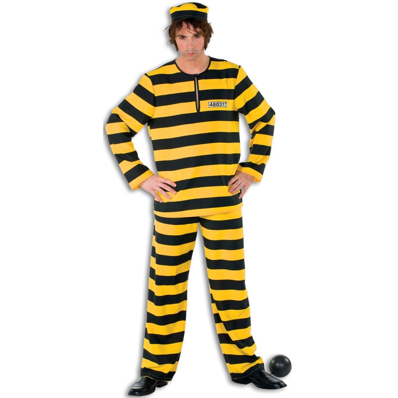 Convict costume behind Swedish curtains 46