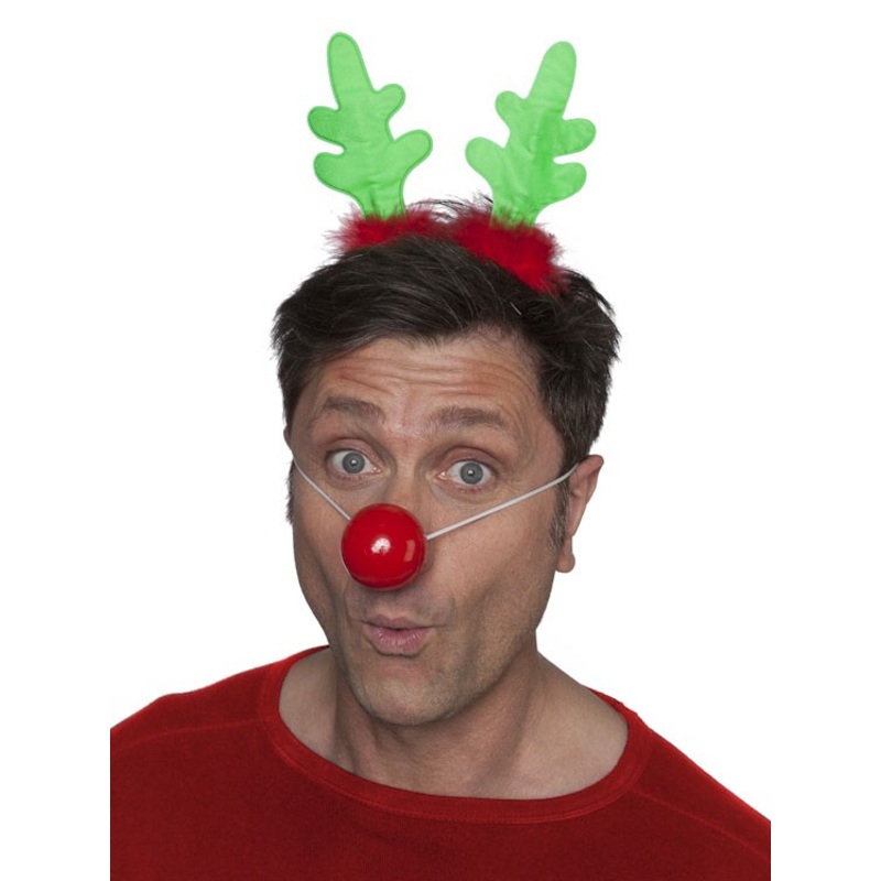Cute headband antlers with red nose