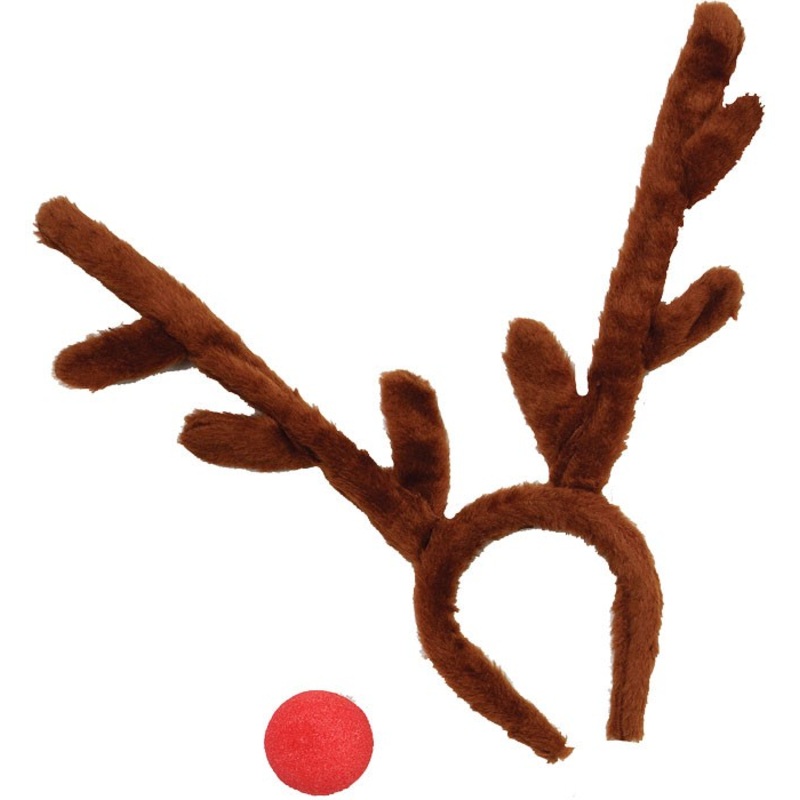 Cute reindeer antlers with nose