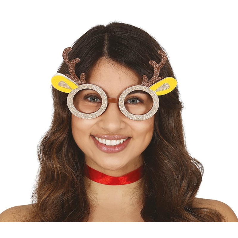 Glitter glamor reindeer glasses