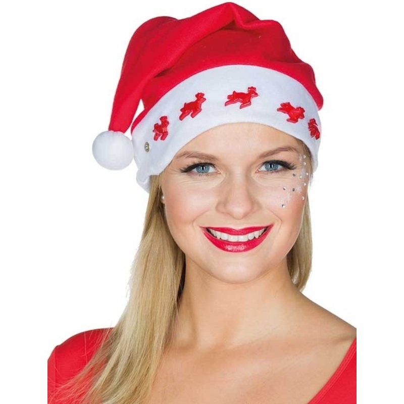 Glowing reindeer santa hat