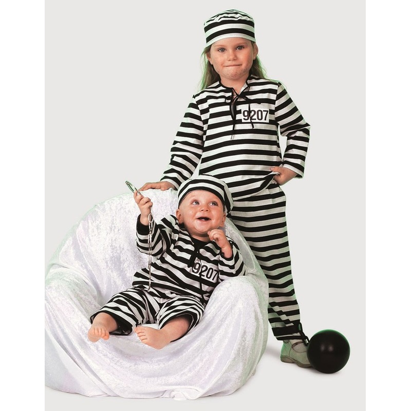 Mini convict baby costume 74