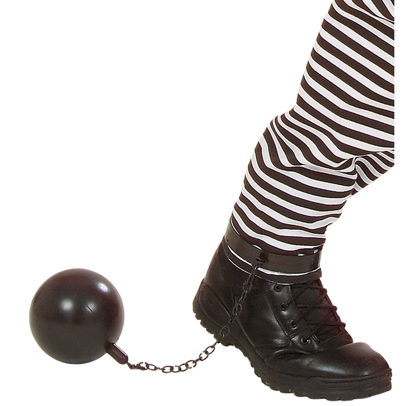 Prison inmate ankle chain with ball