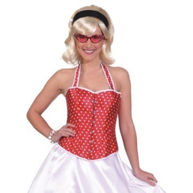 Red 50s women's corsage S