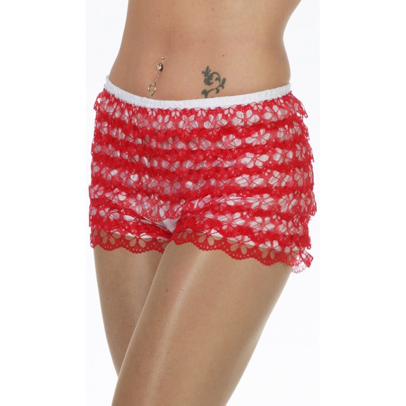 Red lace panties for ladies S