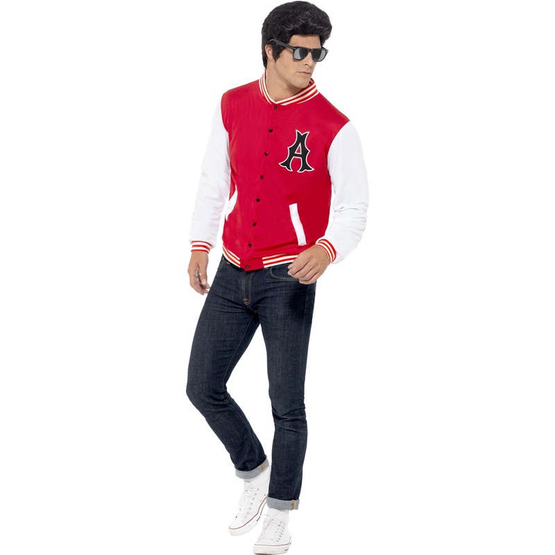 Red men's collage jacket M