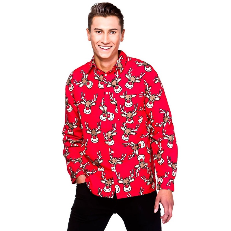 Red reindeer parade shirt S