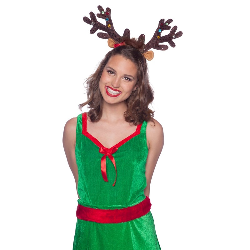 Reindeer antler headband with LED