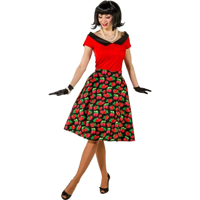 Rockabella skirt with strawberry print S