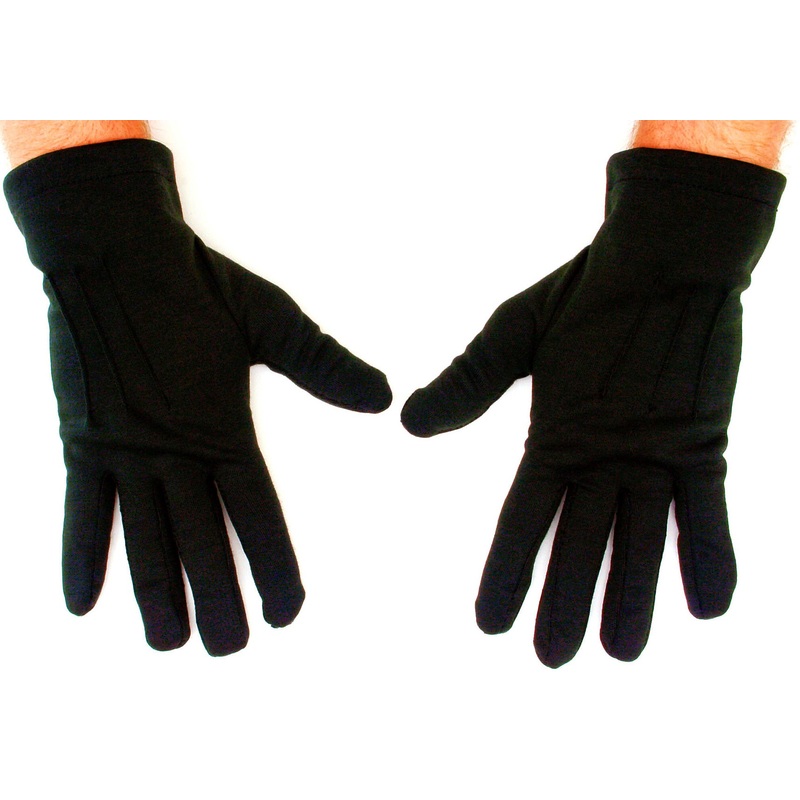 Short cotton gloves in black L