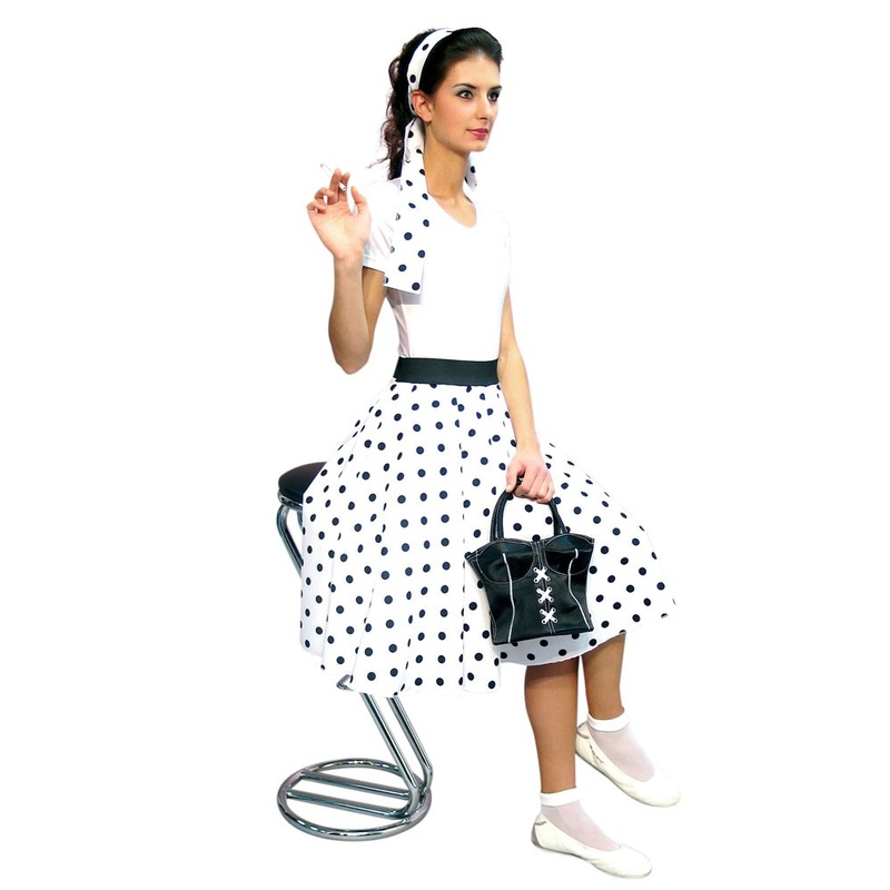 White 50s style women's skirt Elisa 36-38