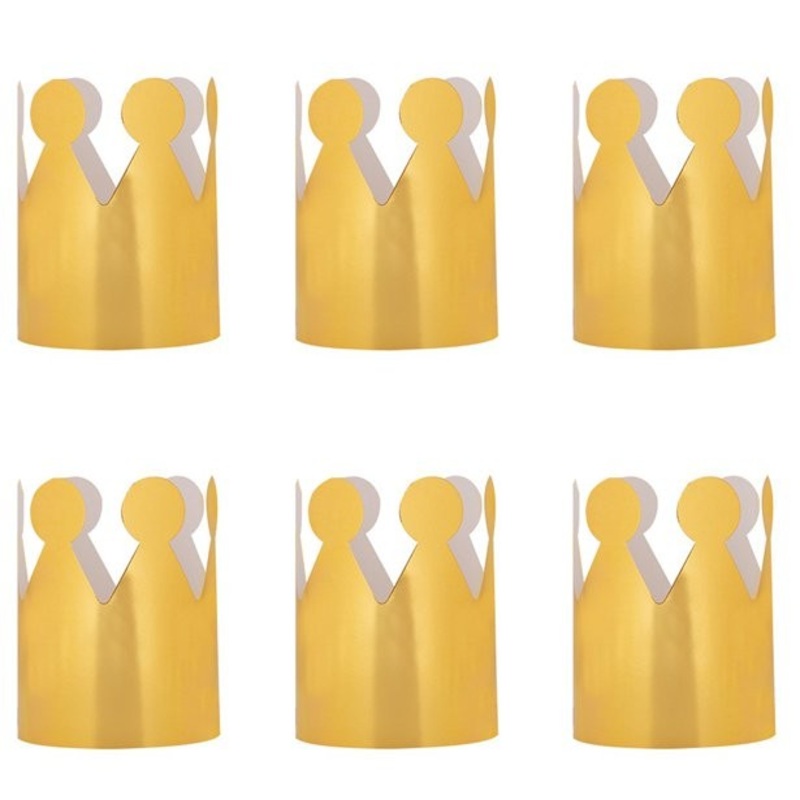 6 golden party crowns for girls