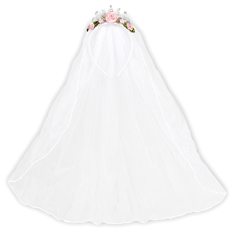 Bridal veil with flower wreath